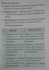 diffe between ethanoic acid and