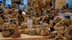 I spotted the national guard sleeping in the hallways of the capitol as i walked in this morning. Trump Impeachment National Guard Soldiers Sleep In Capitol Building Us News Sky News