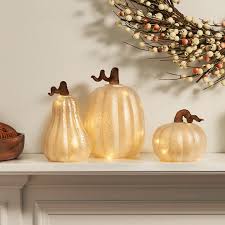 Led Pumpkins With Mercury Glass Finish