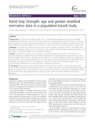 Pdf Hand Grip Strength Age And Gender Stratified Normative