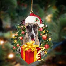 whippet give gifts hanging ornament