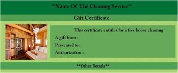 House Cleaning Certificate House Cleaning Gift Certificate Clean