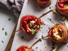 stuffed cherry peppers wrapped with