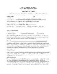 Senior Class Field Trip Permission Form Zillah School District