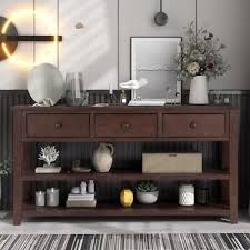 Console Table With 3 Drawers Storage
