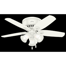 Ceiling fans installing lighting light fixtures removing electrical and wiring. Hunter 42 Builder Snow White Ceiling Fan With Light Kit And Pull Chain Walmart Com Walmart Com