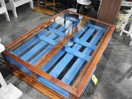 3/16″ thick glass works well for a glass table top cover that rests on a table top or on lighter duty tables where the glass fits into an outside frame. Pallet Coffee Table With Glass Top Custom Made Furniture Dubai Garden Centre