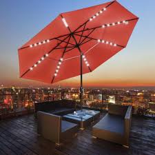 11 Ft 3 Tier Patio Umbrella With Solar