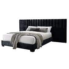 acme rivas queen bed in black fabric