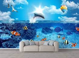 under the sea wall mural call