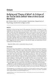 pdf bullying and theory of mind a critique of the social skills pdf bullying and theory of mind a critique of the social skills deficit view of anti8208social behaviour