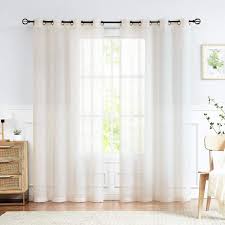 Fmfunctex Flax Blend Sheer Curtains For