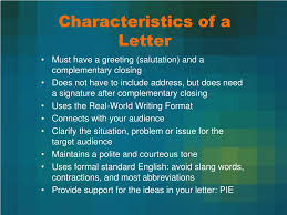 ppt characteristics of a letter