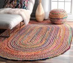 bohemian colorful cotton area rugs hand