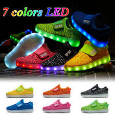Hot Kids Boys Girls Light Up Shoes Led Flashing Trainers Casual Sneakers Uk Size Ebay