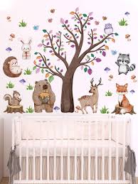 2 Sheets Woodland Animals Wall Decals