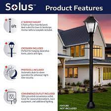 Solus 6 Ft Black Outdoor Lamp Post