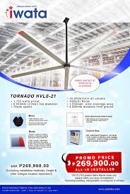 iwata industrial ceiling fan size 18ft