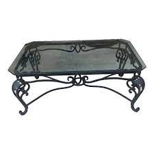 Wrought Iron Scroll Base Coffee Table