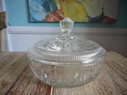 Clear Glass Candy Dish With Lid Avon