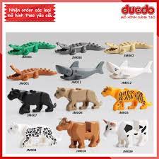 Minifigures các loài động vật Cá sấu, Cá mập, Hổ, Báo, Bò - Đồ chơi Lắp  ghép Xếp hình Mini Mô hình PET