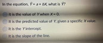 Solved In The Equation Y A Bx