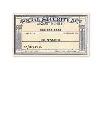 fake social security card templates