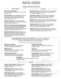 saul good restaurant pub menu in