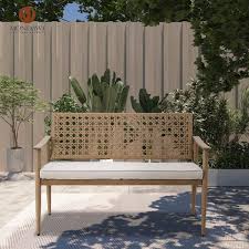 Park Bench Loveseat With Beige Cushion