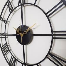 Order Roman Metal Wall Clock Black