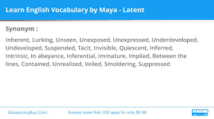 Learn English Vocabulary by Maya - Latent - YouTube