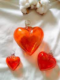 Buy 3 Recycled Blown Glass Hearts