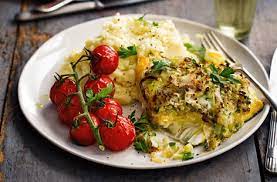 smoked haddock topped with cheddar and