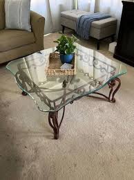 Wrought Iron And Glass Coffee Table