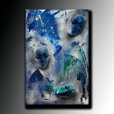 3d Art Mask Abstract Painting On Canvas