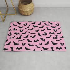 pastel goth pink bats y rug by