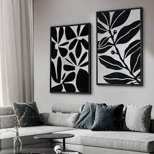 Framed Canvas Wall Art Set Of 2 Black