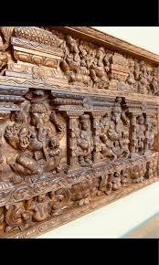 antique indian teak wood carving hindu