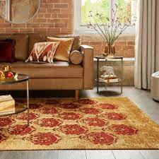 suman chenille flatweave rug gold red