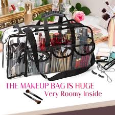 kemier clear travel makeup bag with 6
