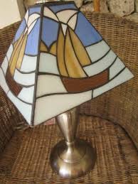 Stained Glass Sailboat Table Lamp