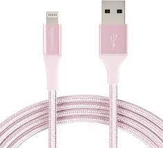 Find deals on rose gold iphone charger in accessories on amazon. Amazon Com Amazon Basics Double Braided Nylon Lightning To Usb Cable Advanced Collection Mfi Certified Apple Iphone Charger Rose Gold 10 Feet