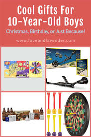 Happy father and cute little son in pajamas holding christmas gifts and smiling at camera. Cool Gifts For 10 Year Old Boys Christmas Birthday Or Just Because Love Lavender