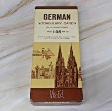 German Vocabulary Cards Vintage Vis-Ed 1000 Language Flash Cards 1.5" x  3.5" | eBay