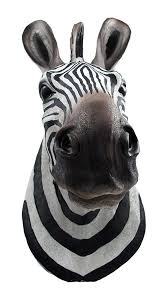 zebra head wall mount statue bust
