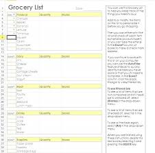 Grocery Checklist Template List Source Food Restaurant
