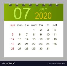 Template Calendar For July 2020 Week Starts