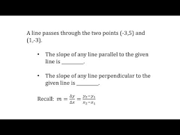 Perpendicular Lines Given A Two Points