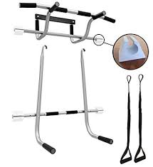 Triple Door Gym Ultimate 3 In 1 Doorway Trainer Raised Height Pull Up Bar Dips Bar 2 Suspension Straps For A Total Body Home Workout Screwless