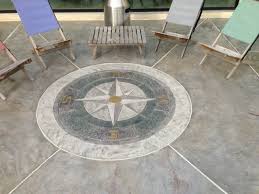 Stamped Concrete Overlay Compass